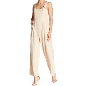 Pink Owl Wide-Leg Khaki Jumpsuit